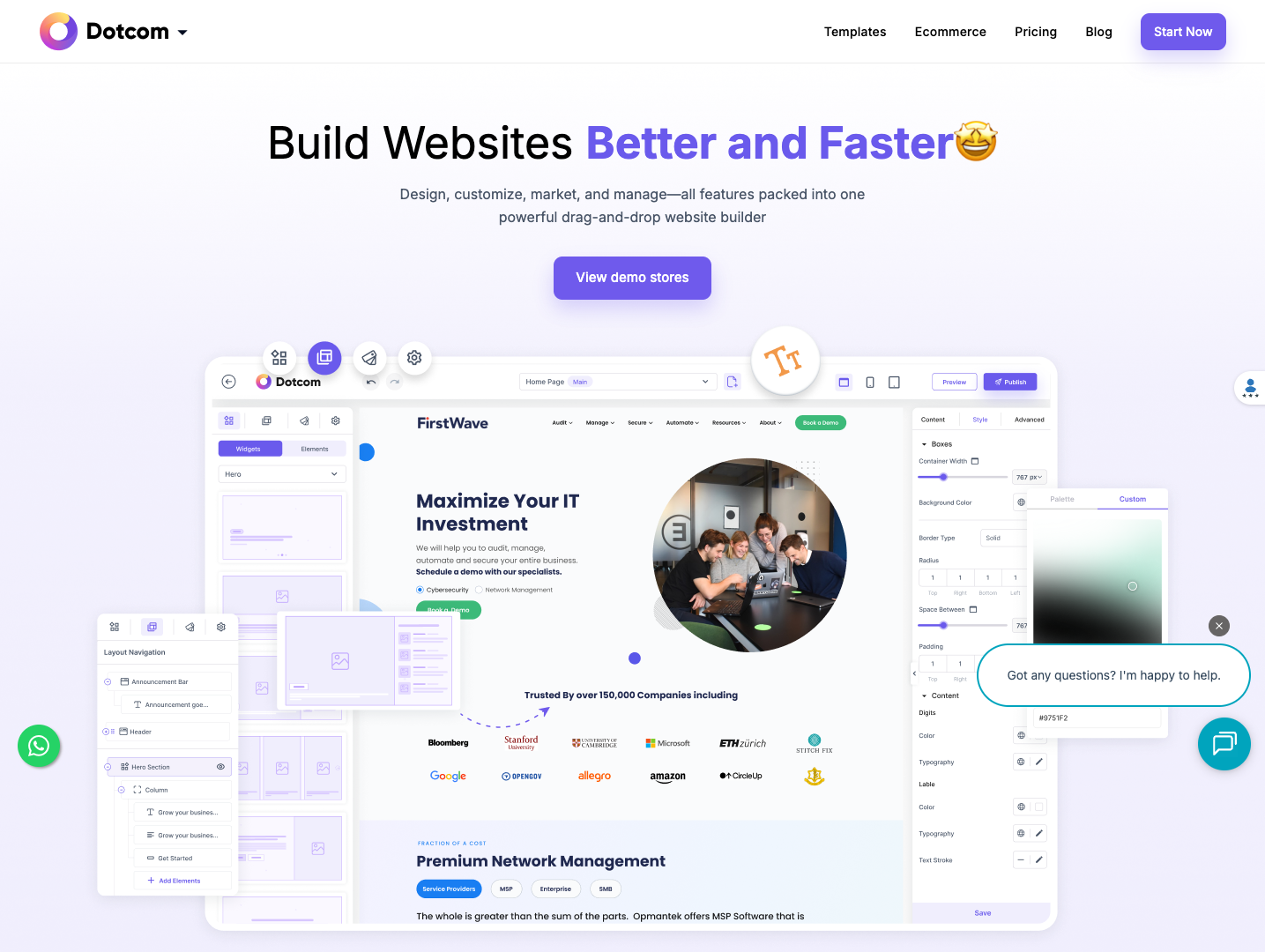 Dotcom Builder screenshot