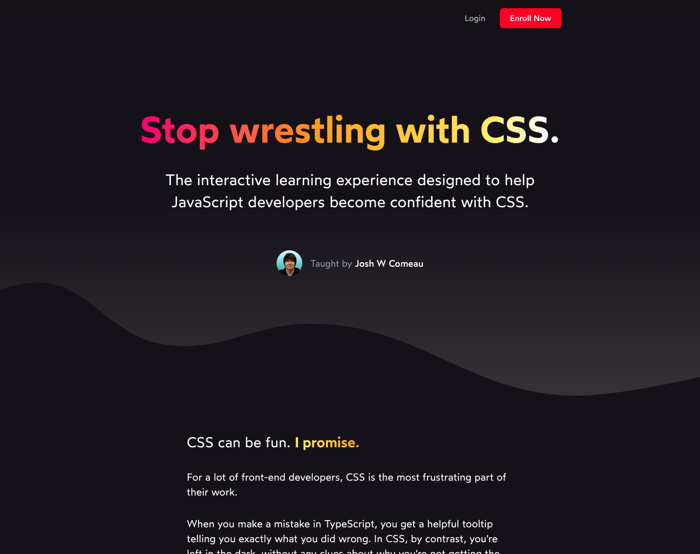 CSS for JavaScript Developers screenshot