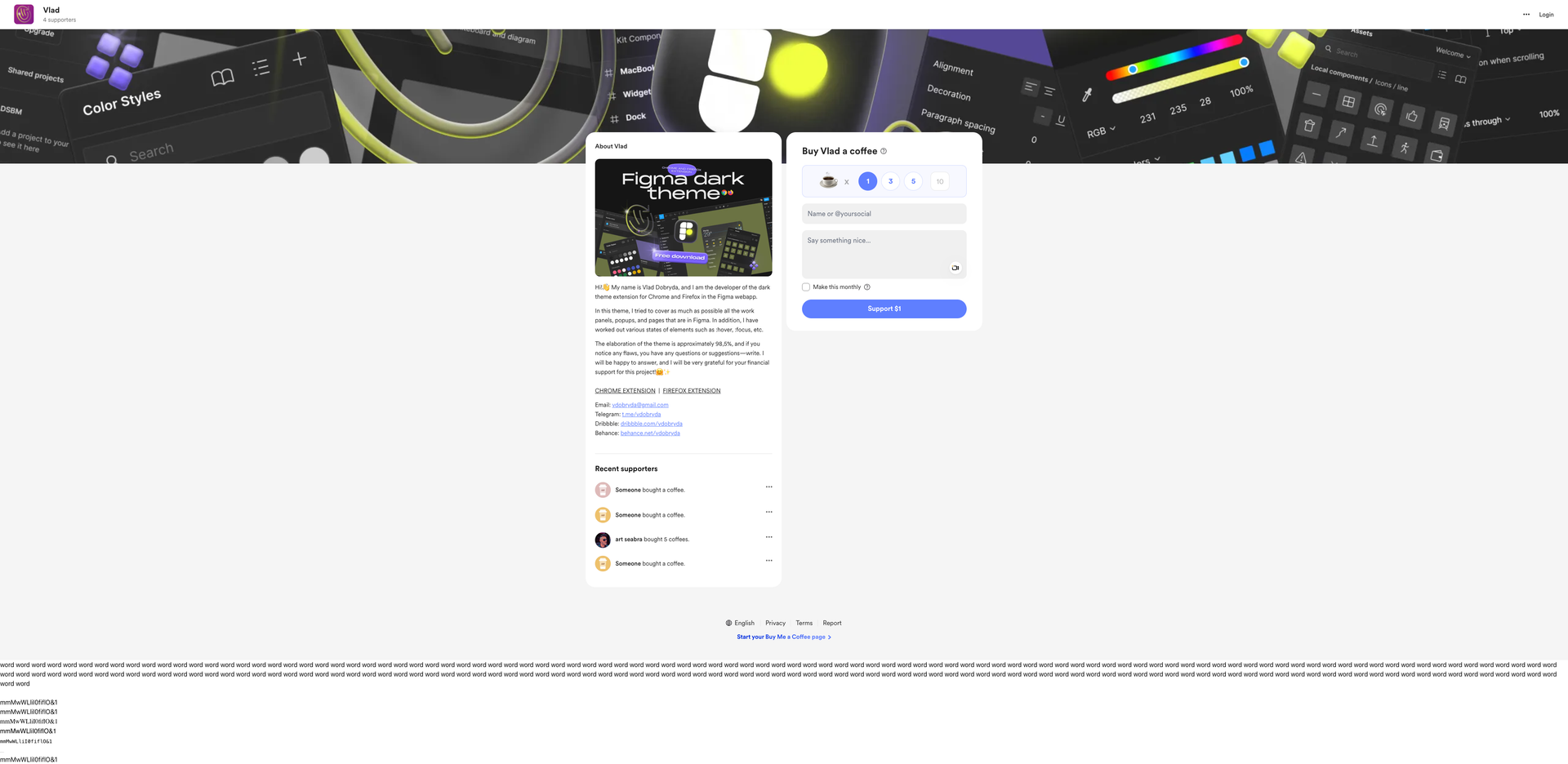 Figma Dark Theme Extension screenshot