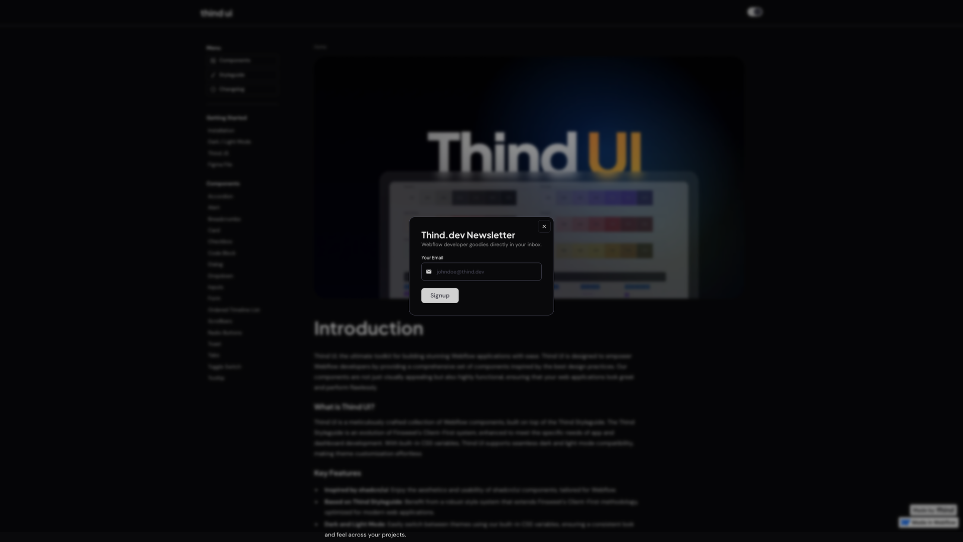 Thind UI screenshot