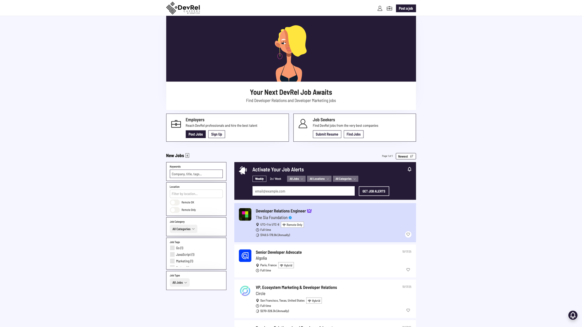 DevRel Careers screenshot