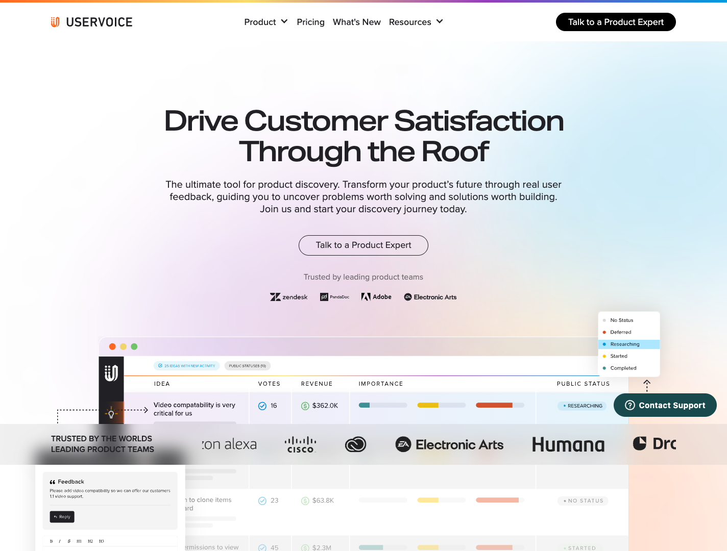 UserVoice screenshot