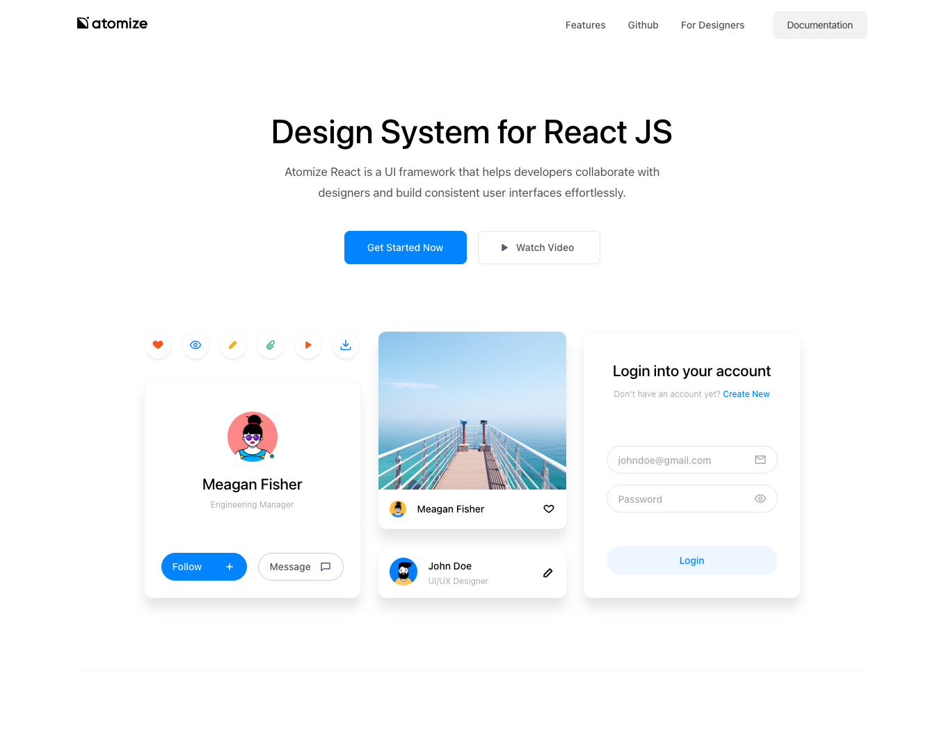 Atomize React screenshot
