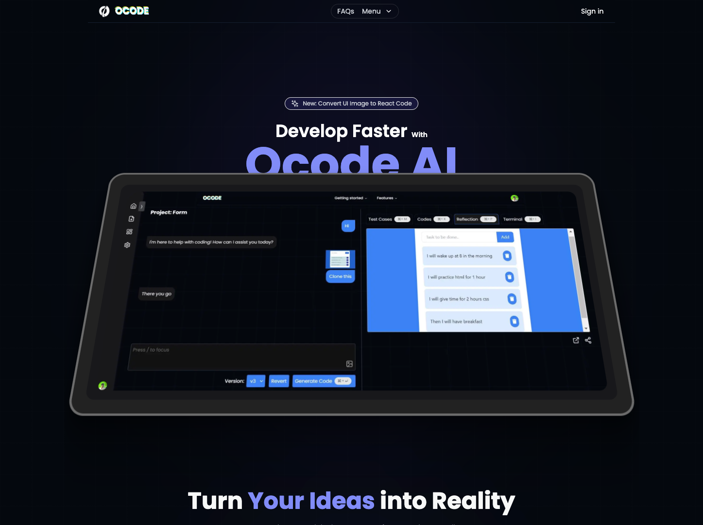 Ocode AI screenshot