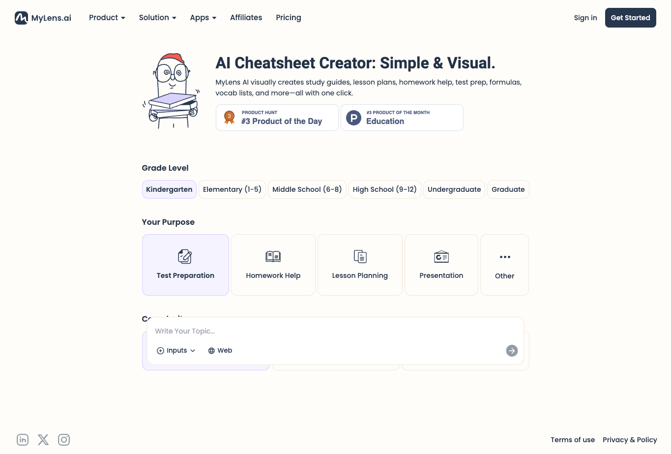MyLens AI Cheatsheet Creator screenshot