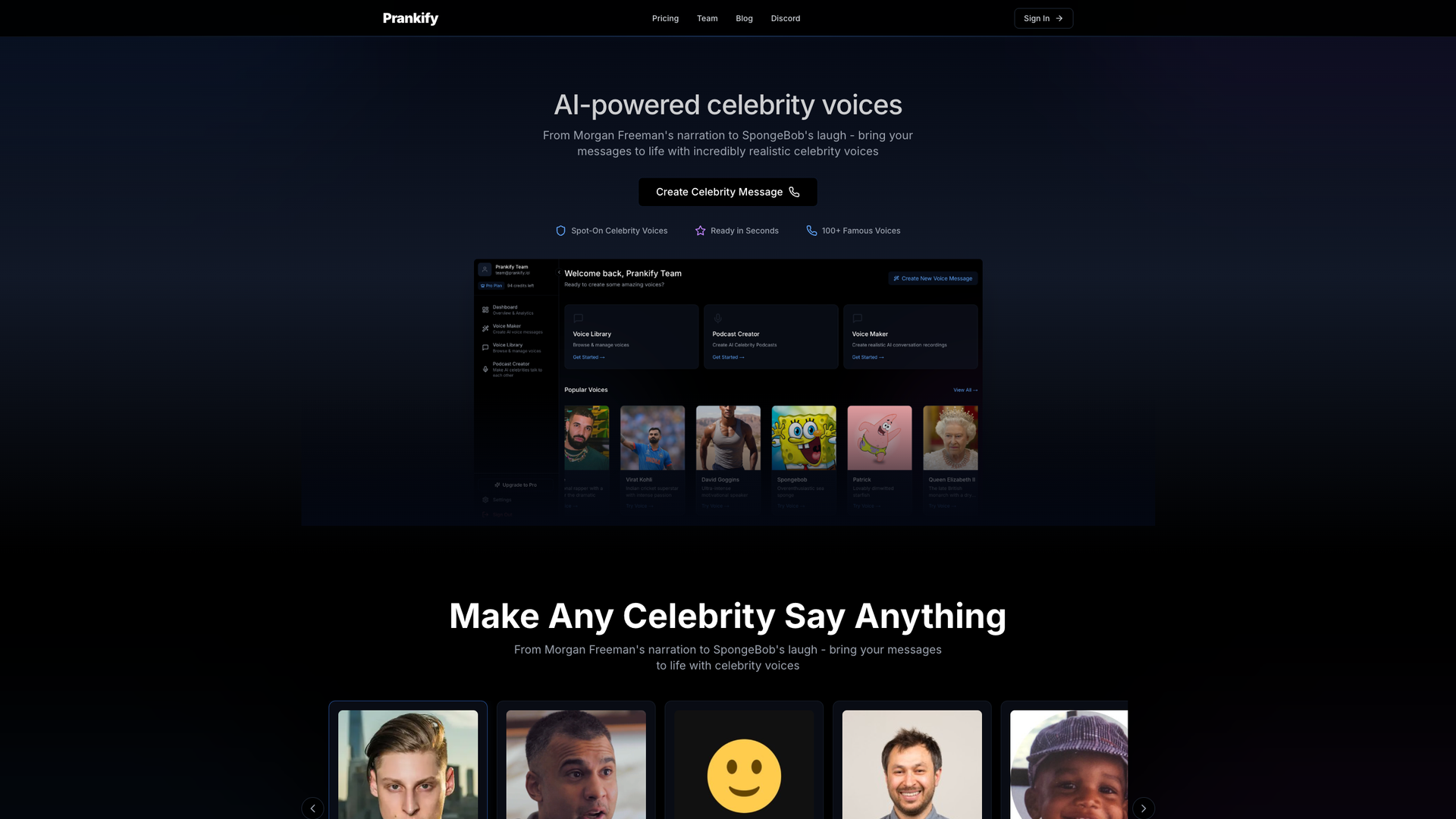 Celebrity Voice AI screenshot