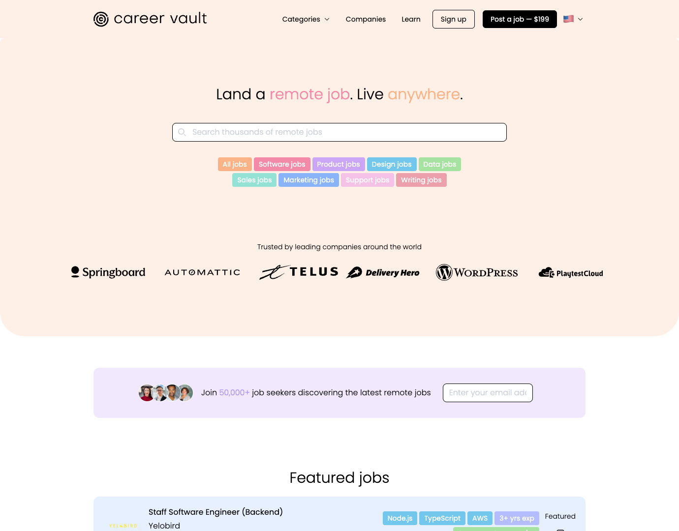 Career Vault screenshot