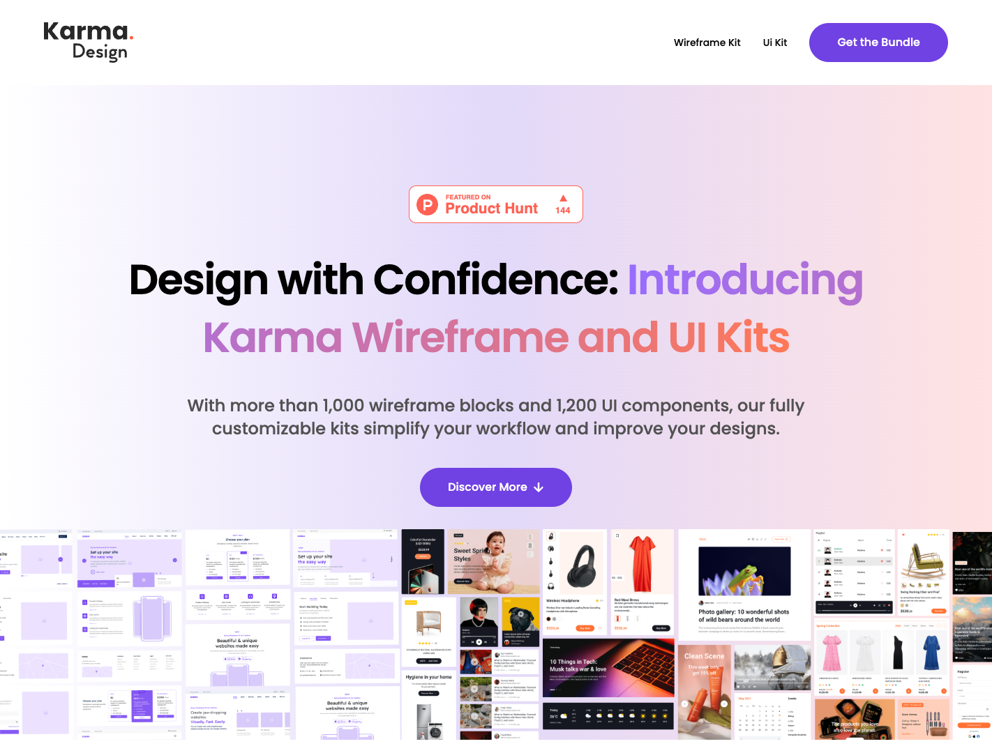 Karma Wireframe & UI Kits for Figma screenshot