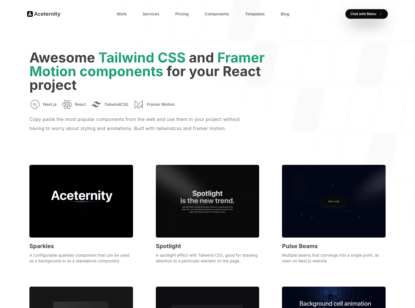 Aceternity UI screenshot