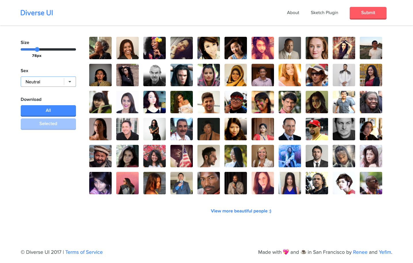 Diverse UI screenshot