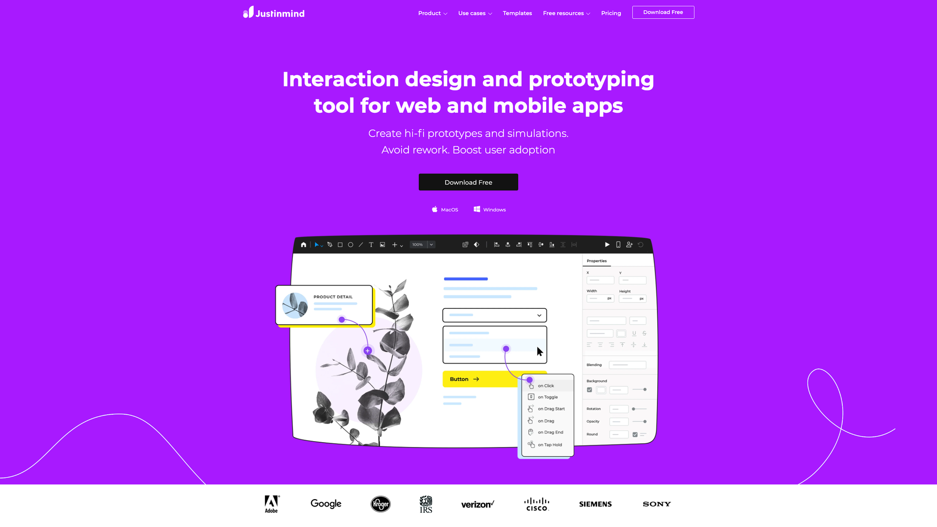 Justinmind UI Prototyper screenshot