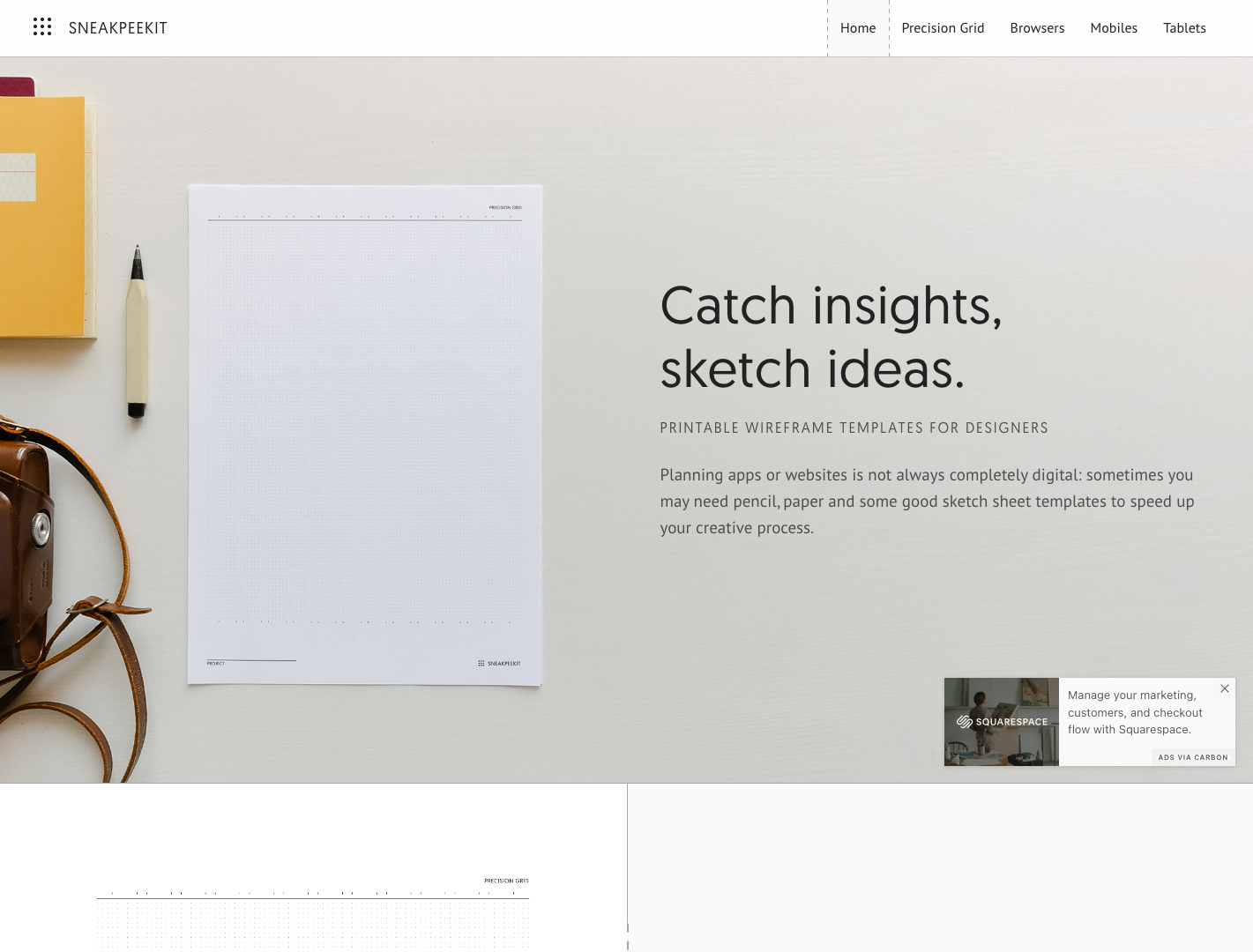 Sneakpeekit Wireframe Templates screenshot