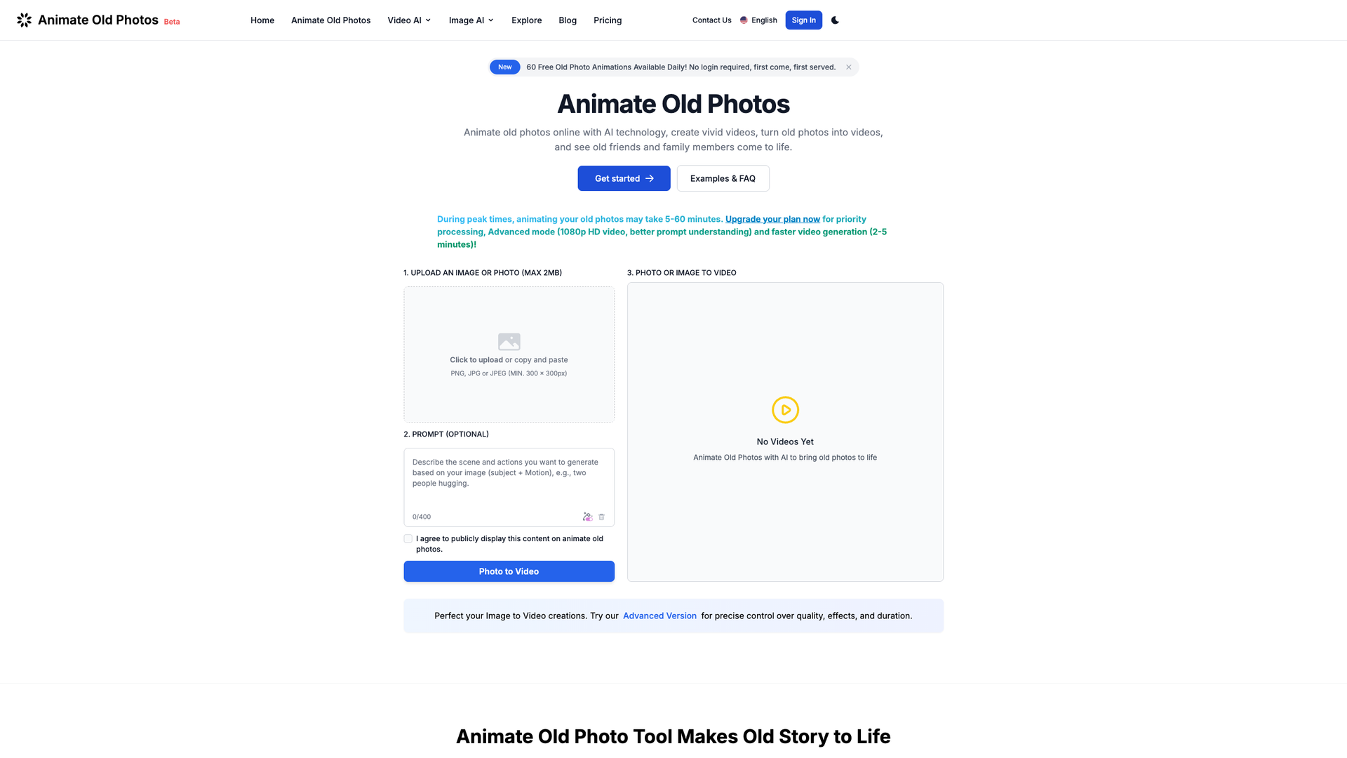 Animate Old Photos screenshot