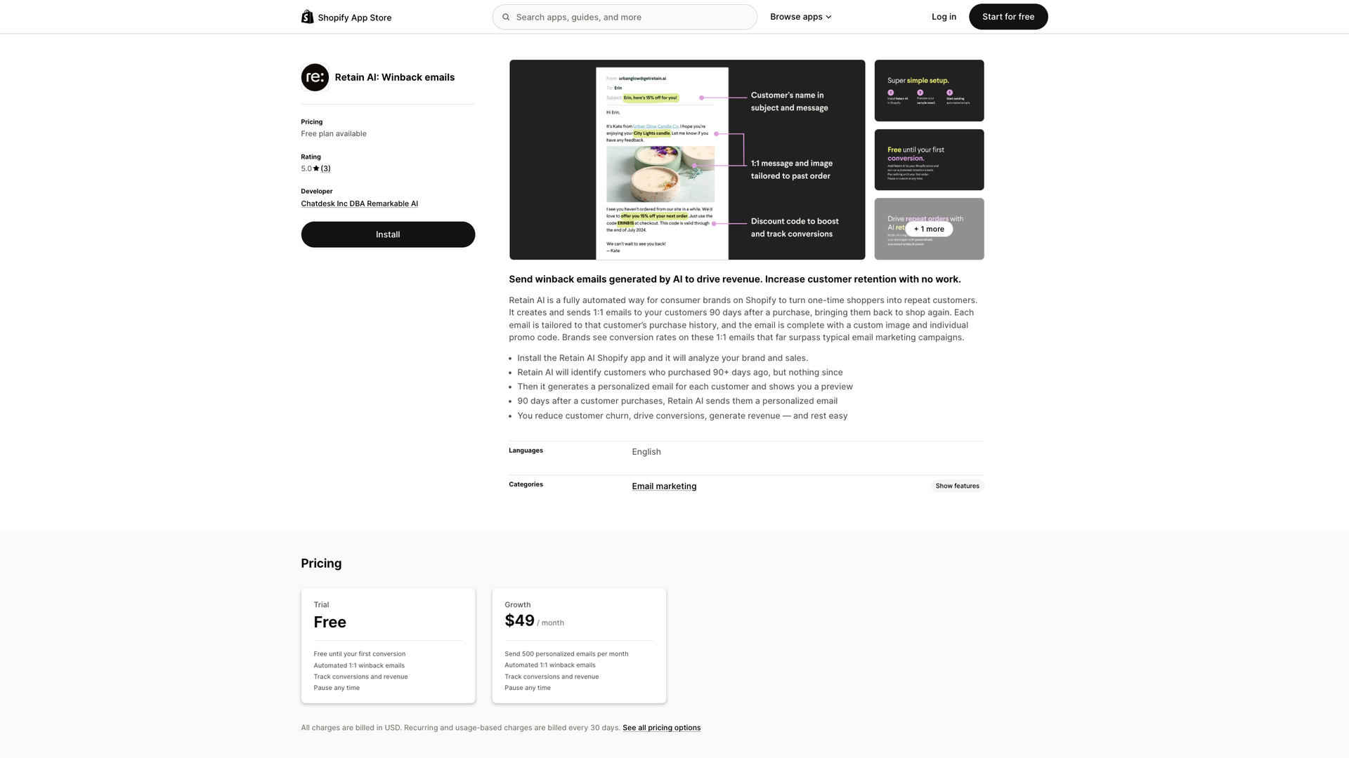 Retain AI screenshot