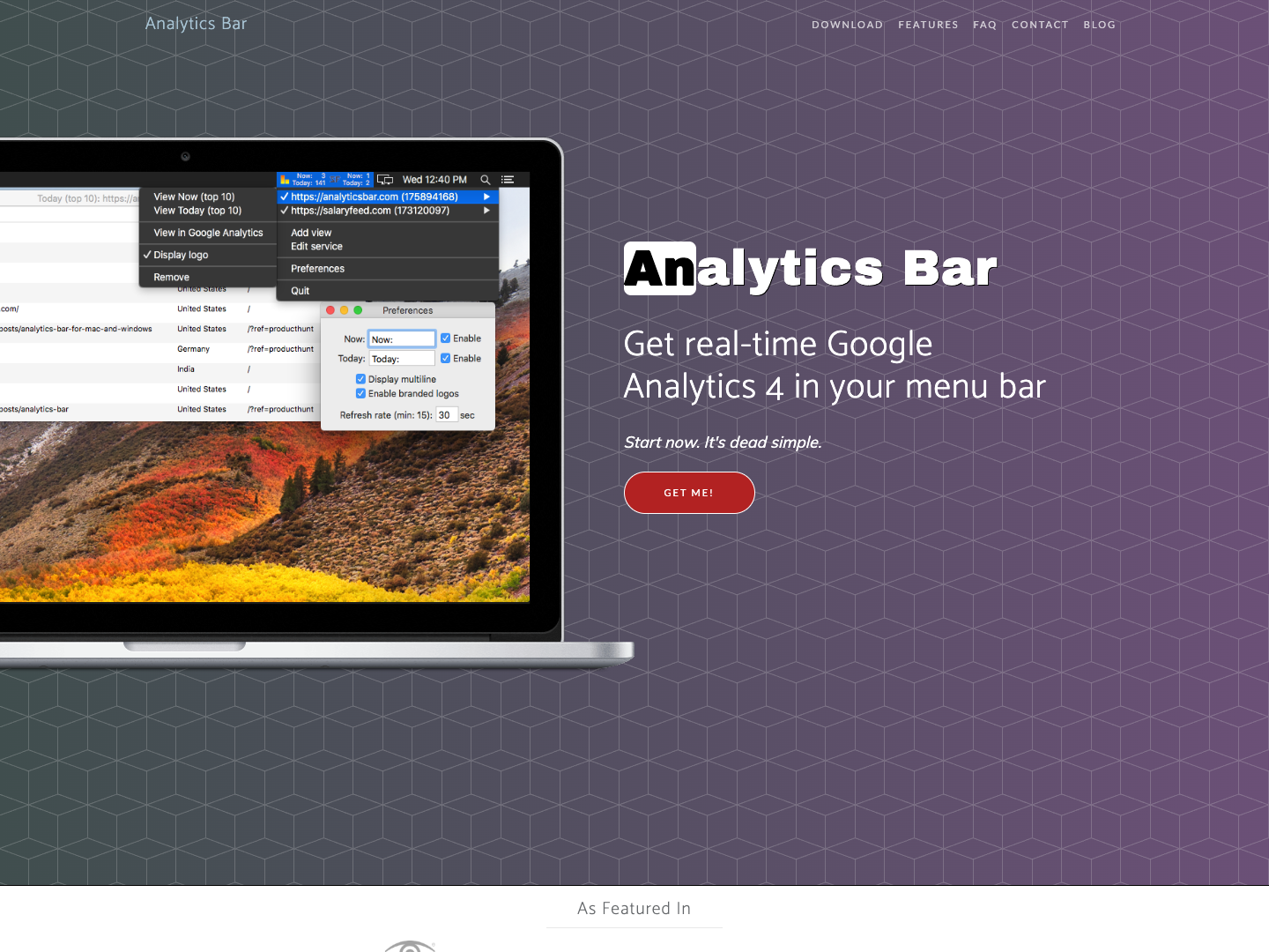 Analytics Bar screenshot