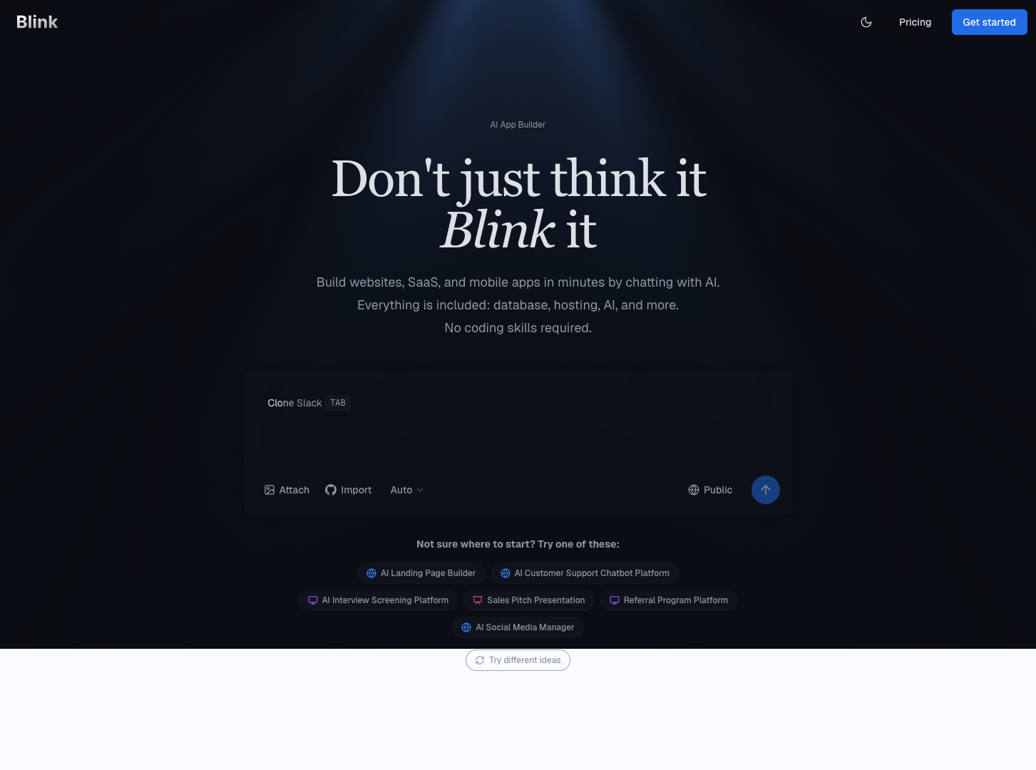 Blink AI App Builder screenshot