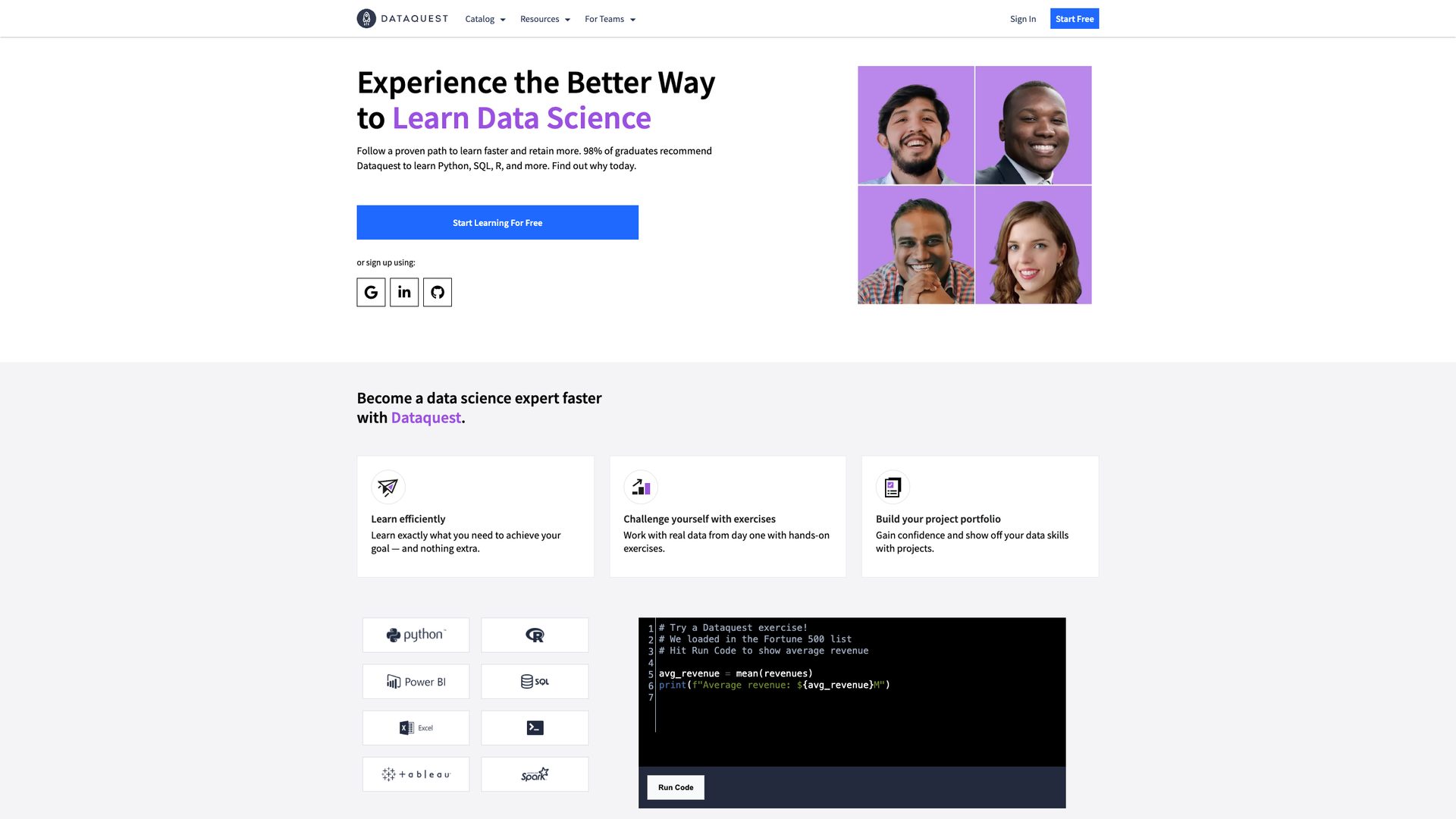 Dataquest screenshot