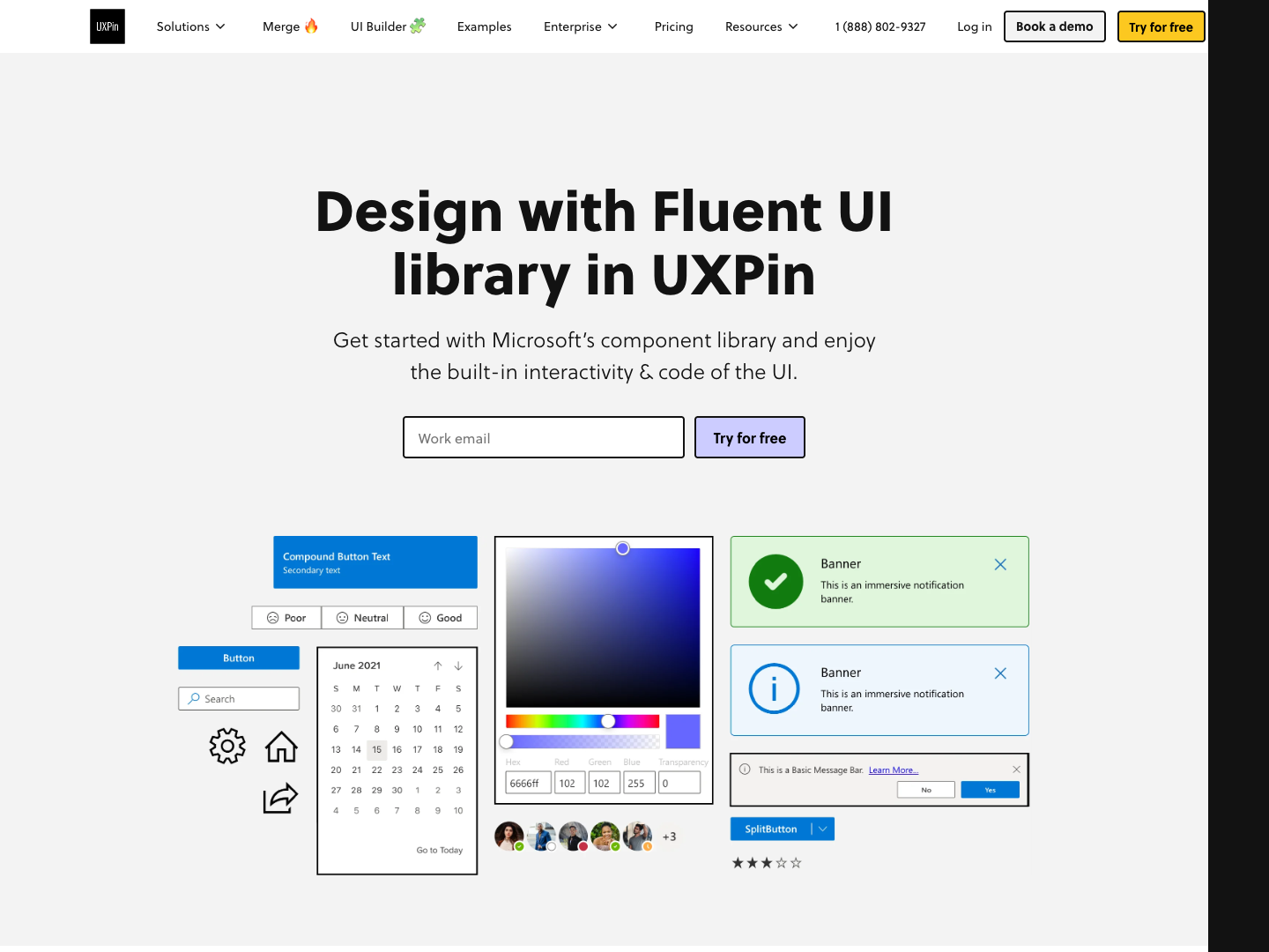 Fluent UI for UXPin Merge screenshot