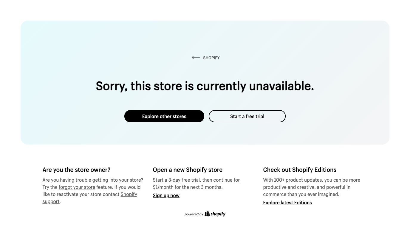 Shopify screenshot