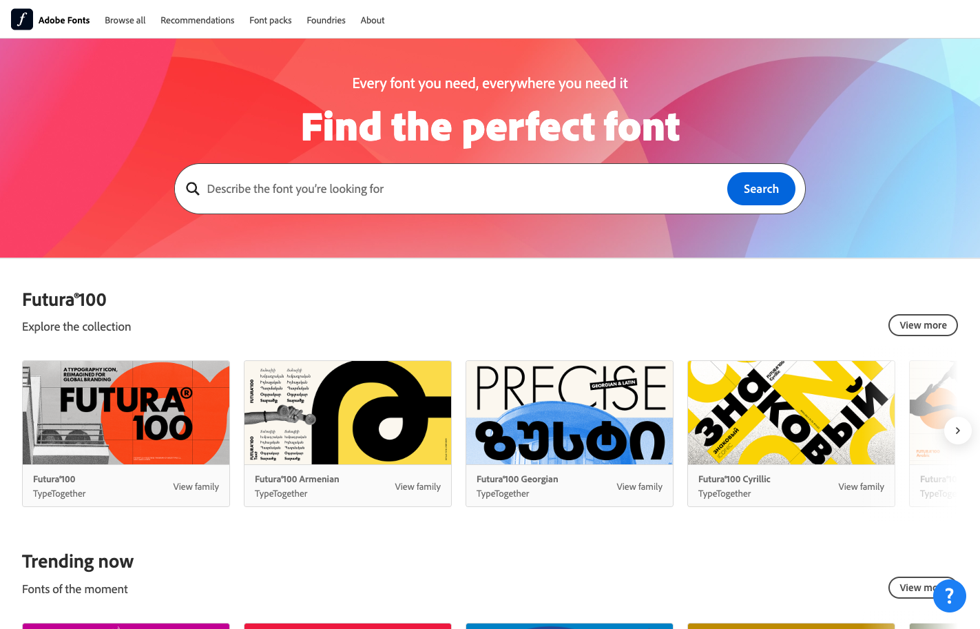 Adobe Fonts screenshot