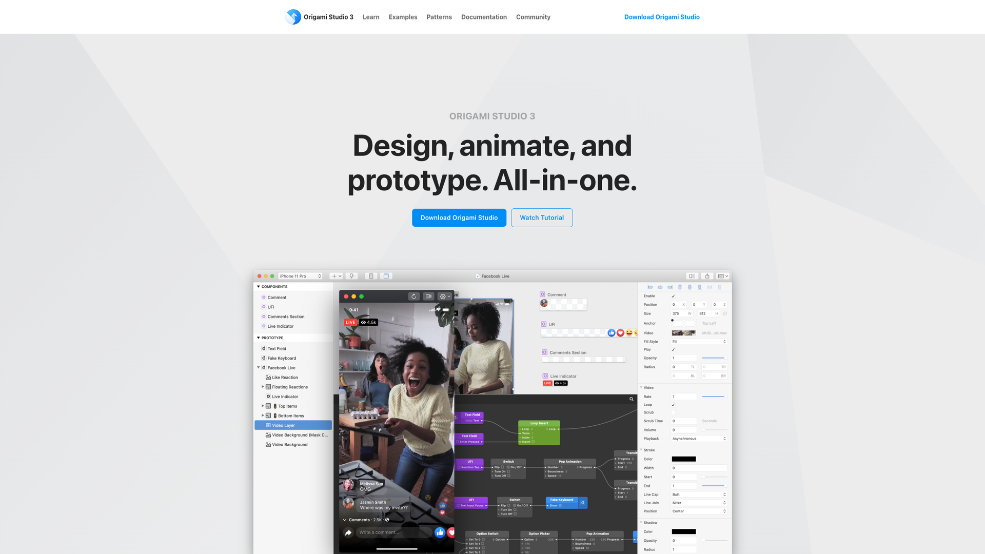 Origami Studio 3 screenshot