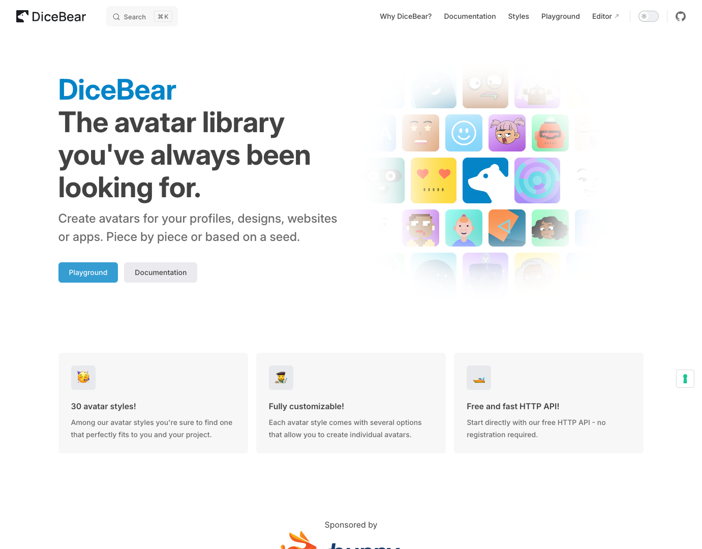 DiceBear Avatar Library screenshot