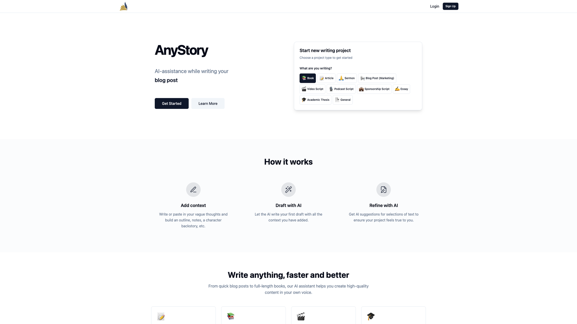 AnyStory screenshot