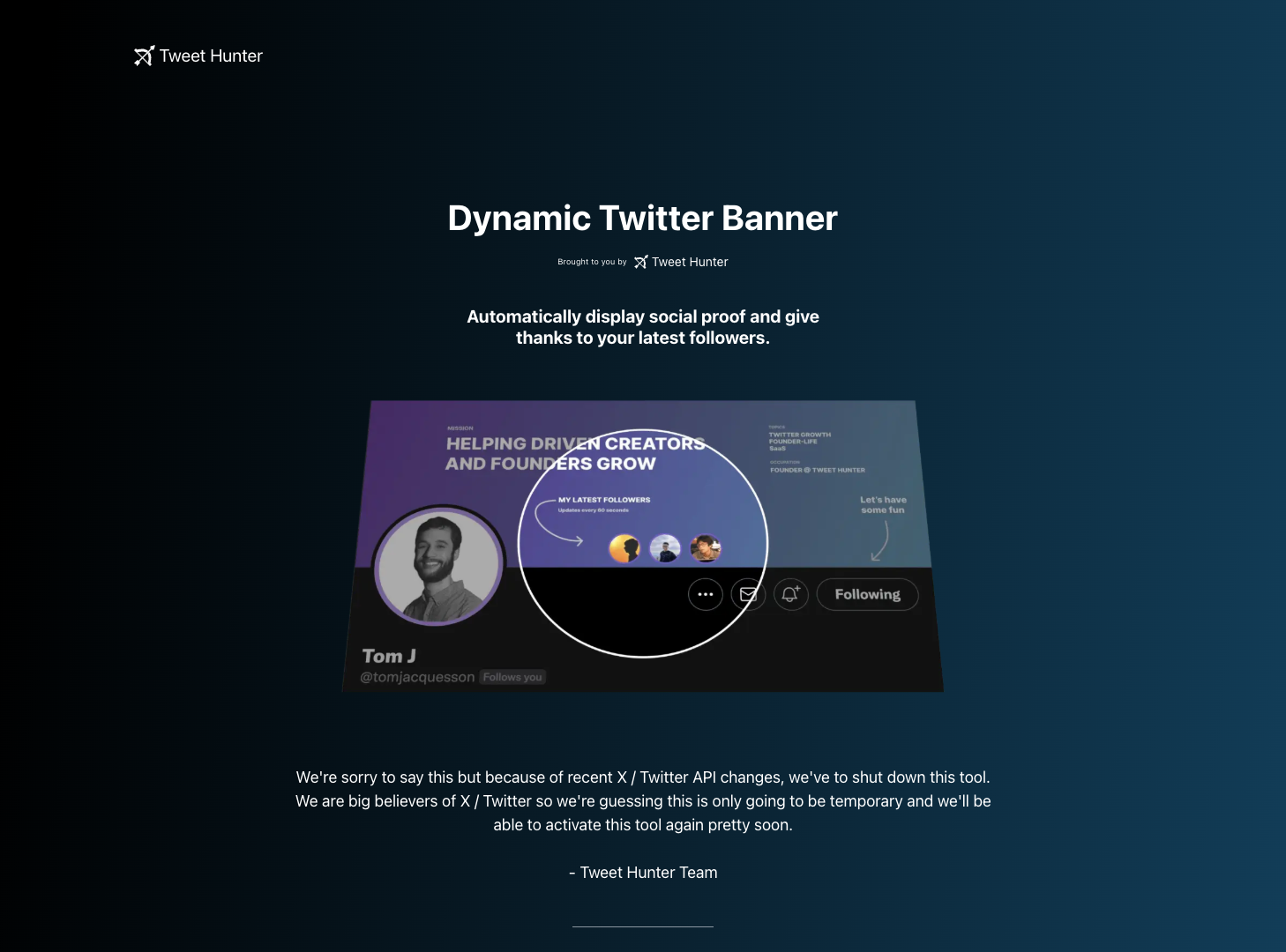 Dynamic Twitter Banner screenshot