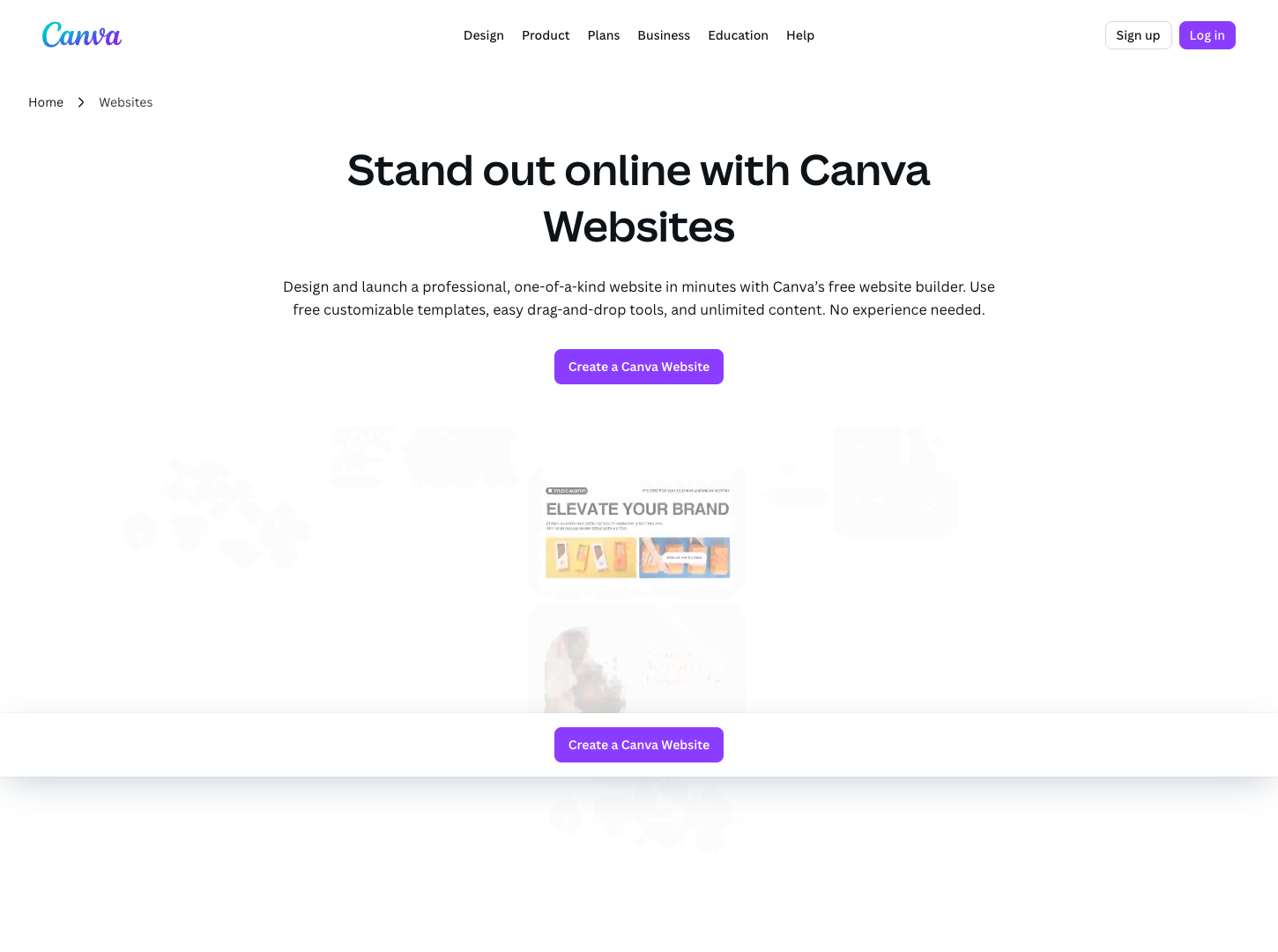 Canva Website Builder screenshot