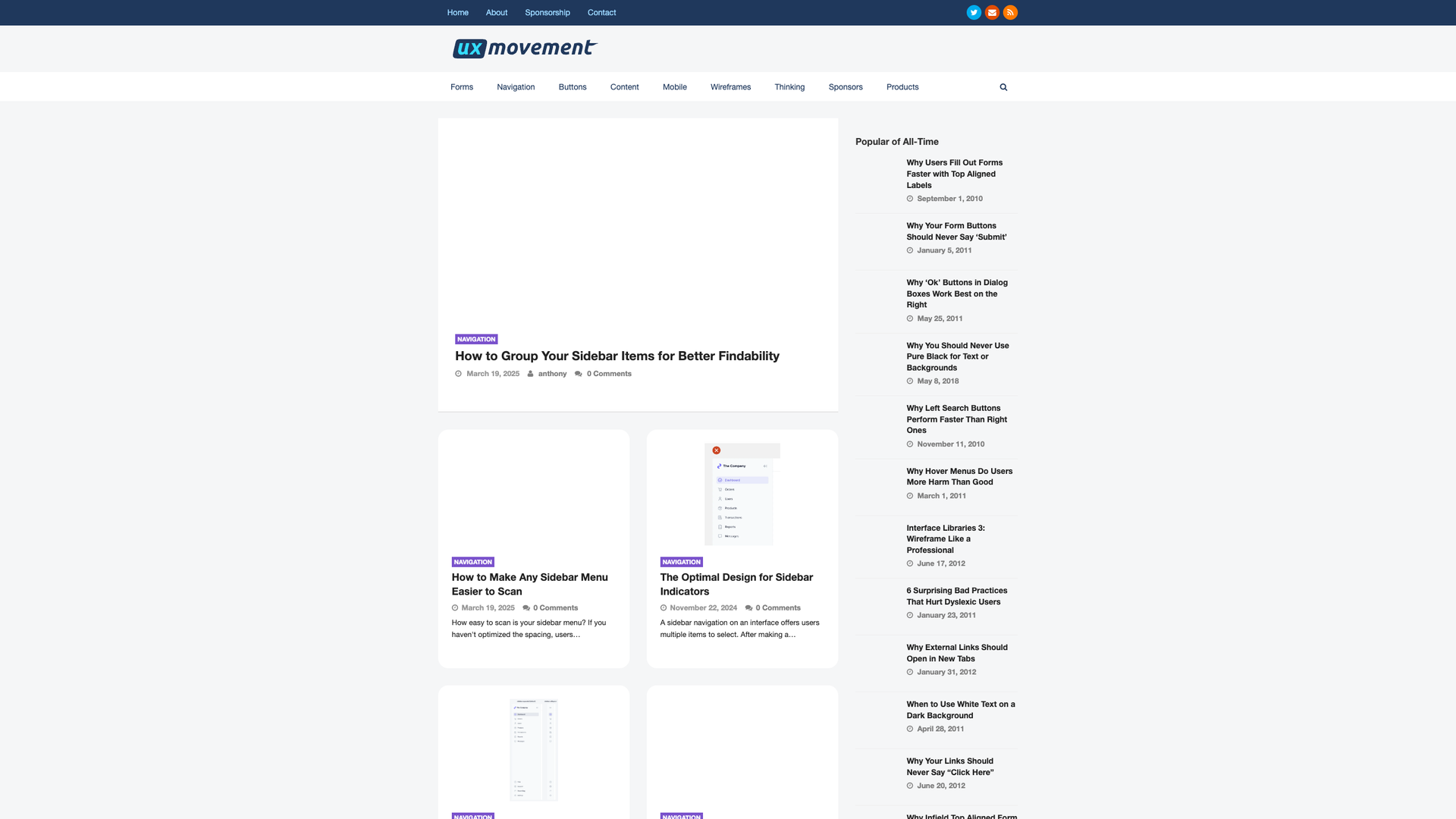 UX Movement screenshot
