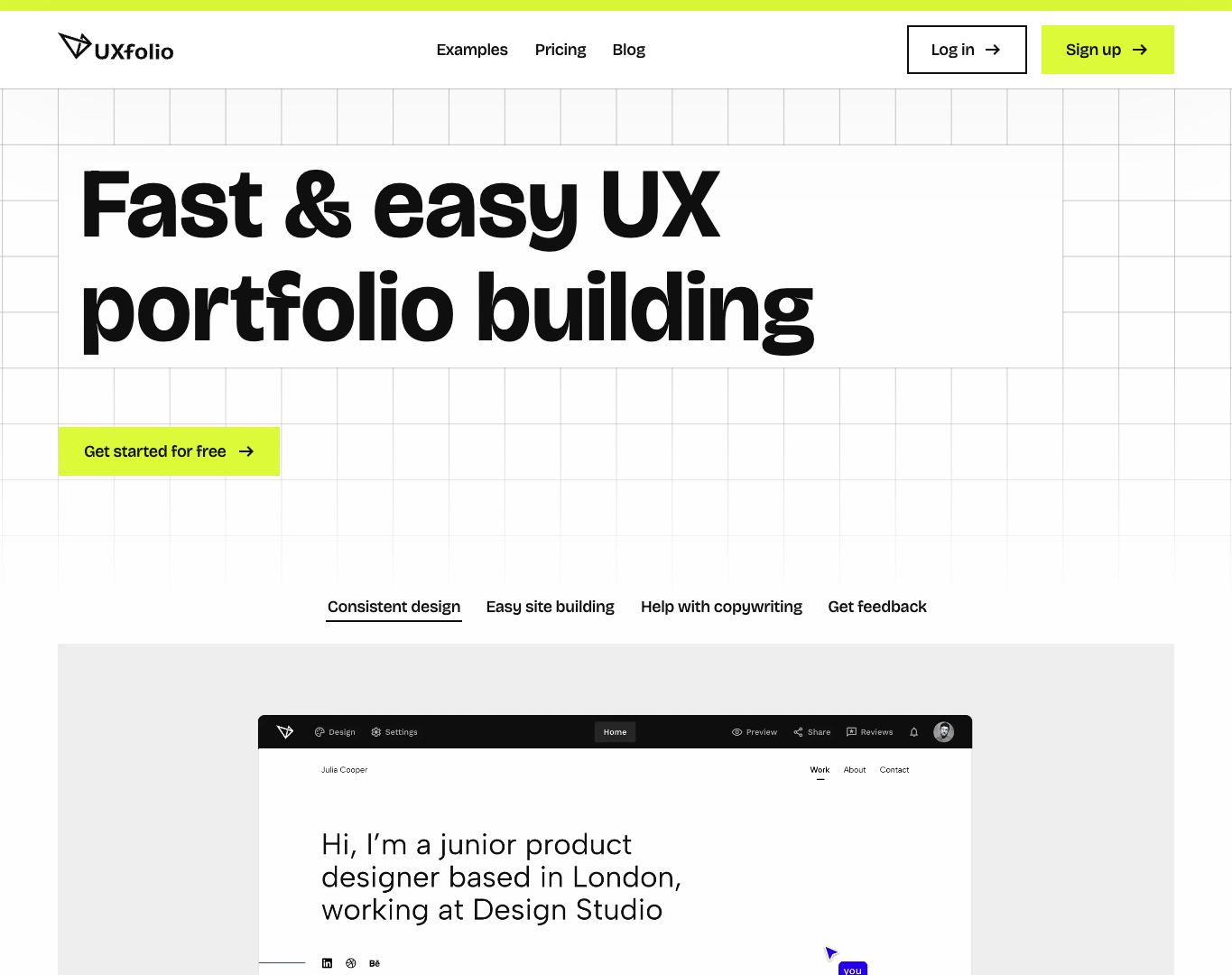 UXfolio screenshot