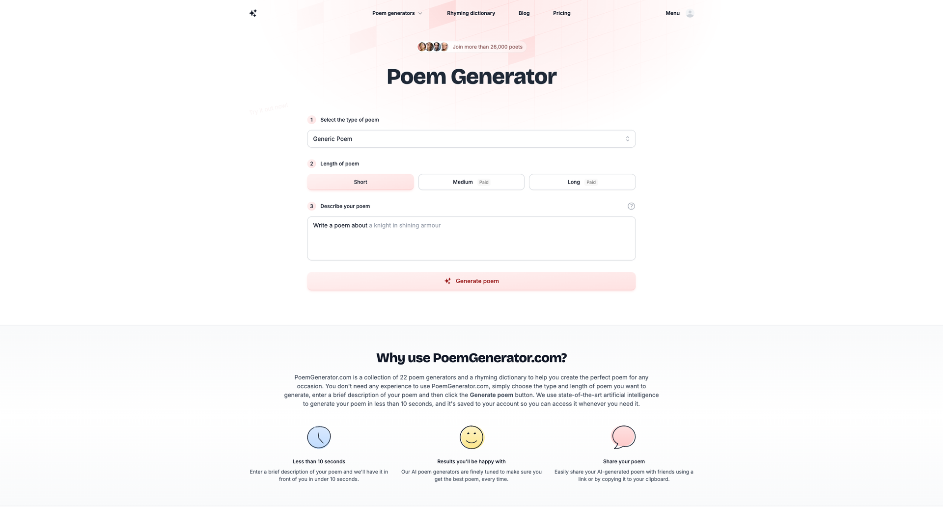 Poem Generator screenshot