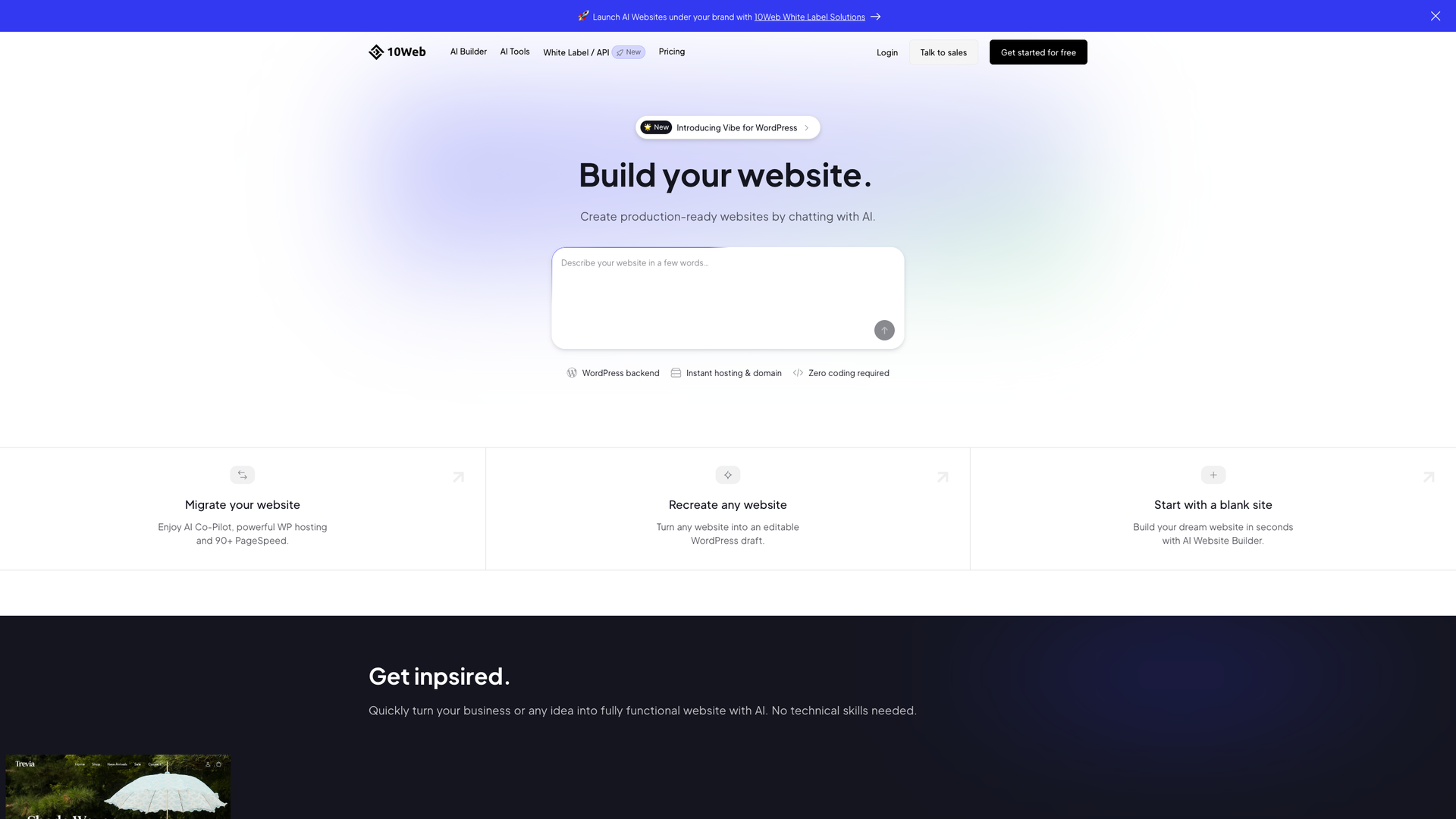 10Web AI Website Builder screenshot