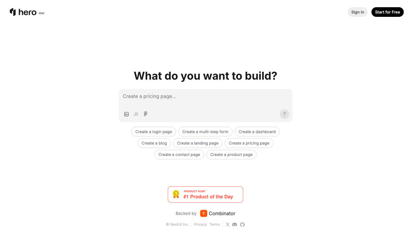 HeroUI Chat screenshot