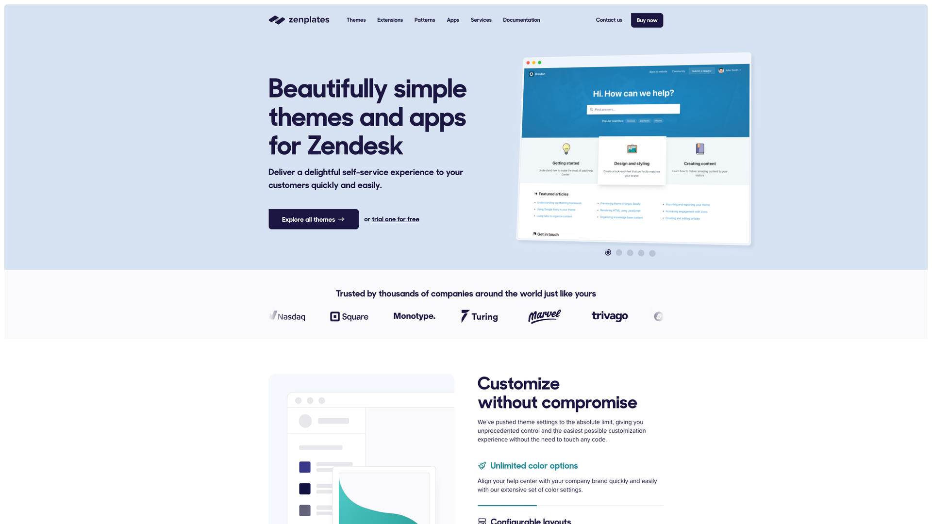 Zenplates Zendesk Themes screenshot