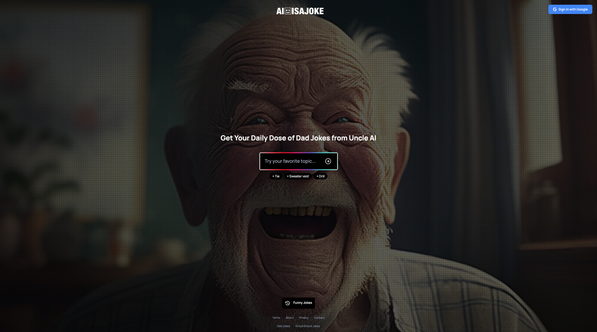Uncle AI Dad Joke Generator screenshot