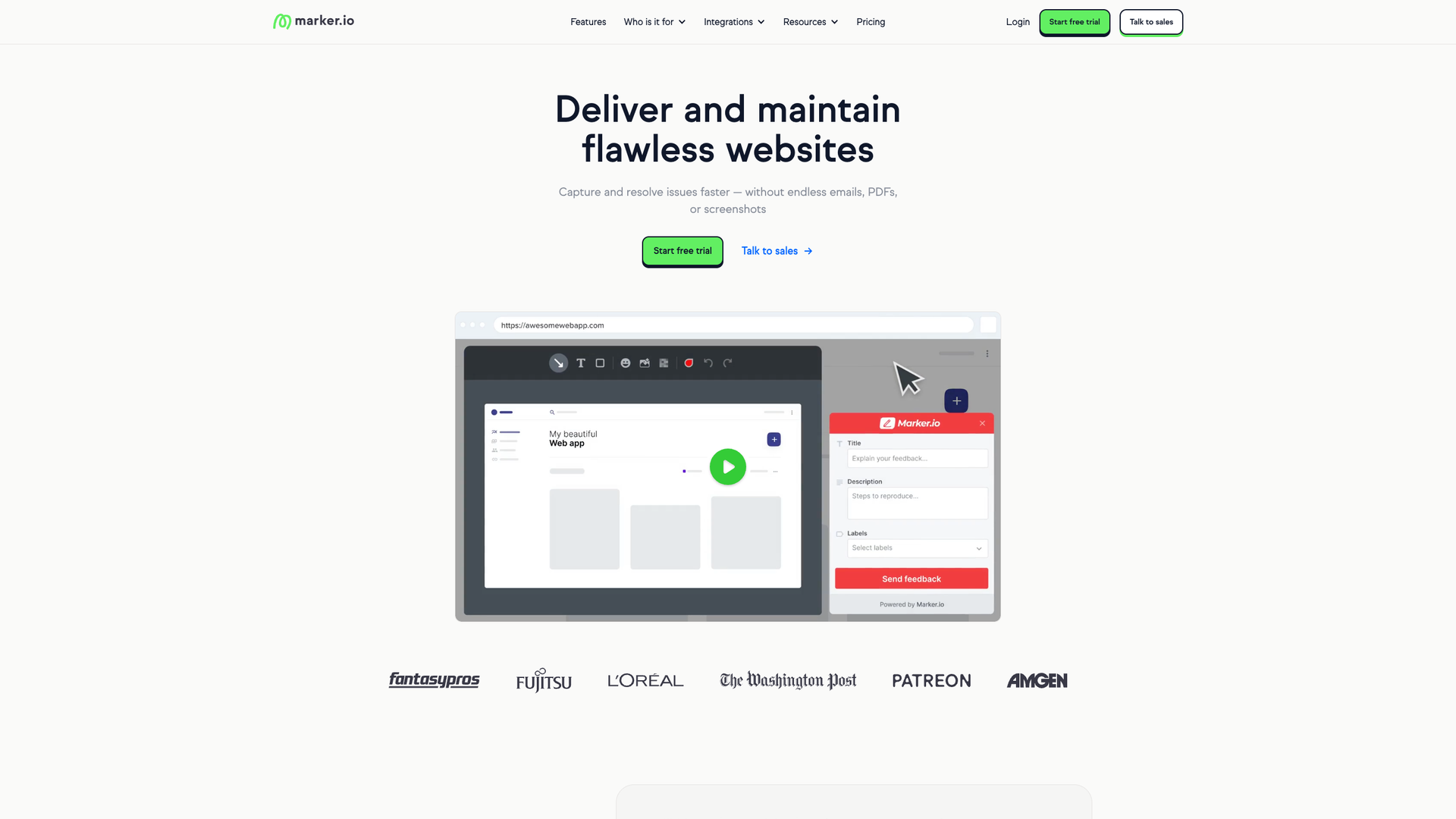 Marker.io screenshot