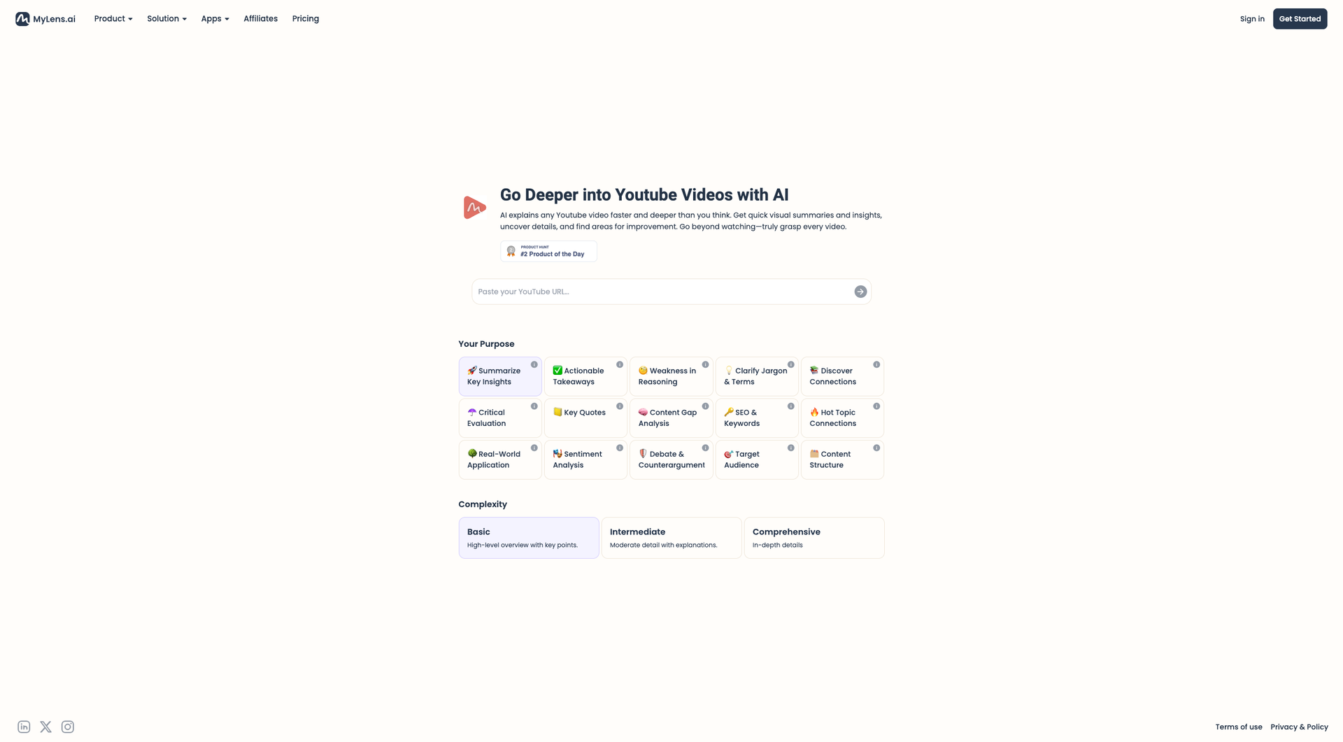 MyLens AI Video Summarizer screenshot