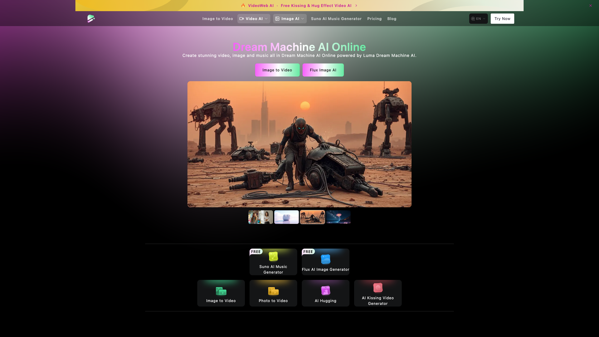 Luma Dream Machine AI Video Generator screenshot