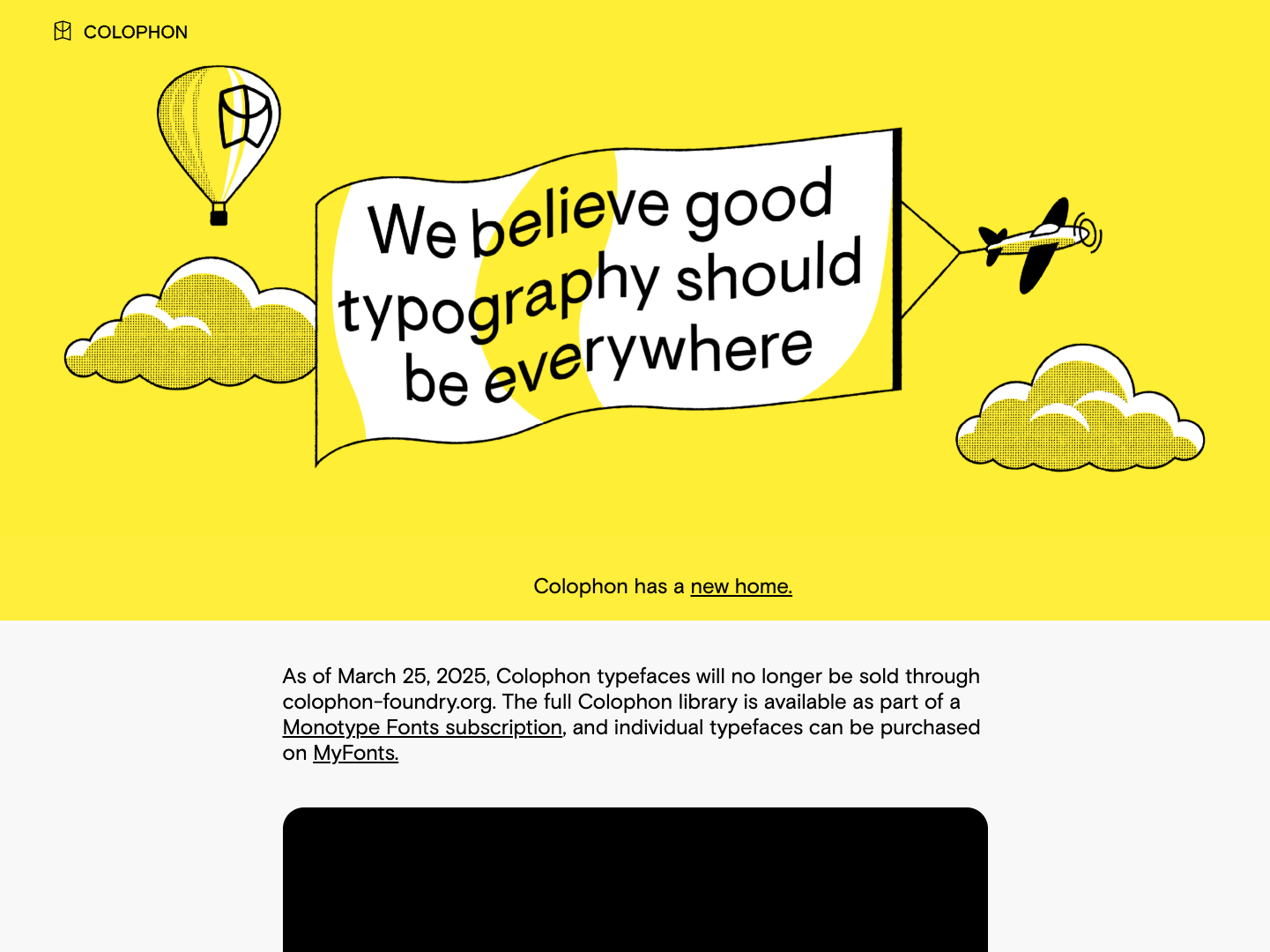 Colophon Typeface Library screenshot