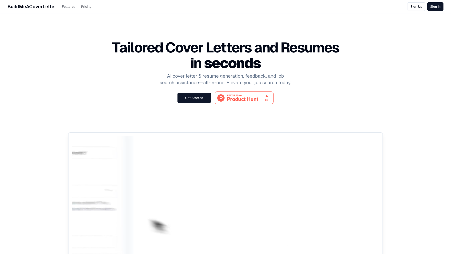 BuildMeACoverLetter screenshot
