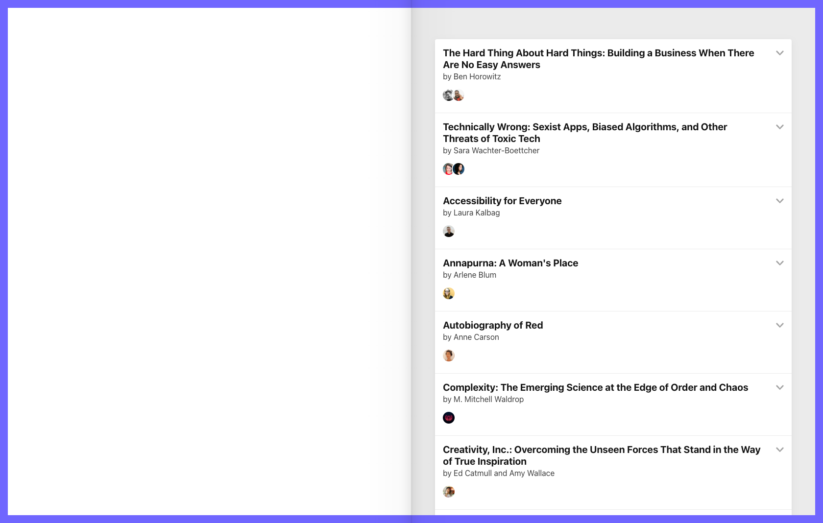 Readinglist.design screenshot