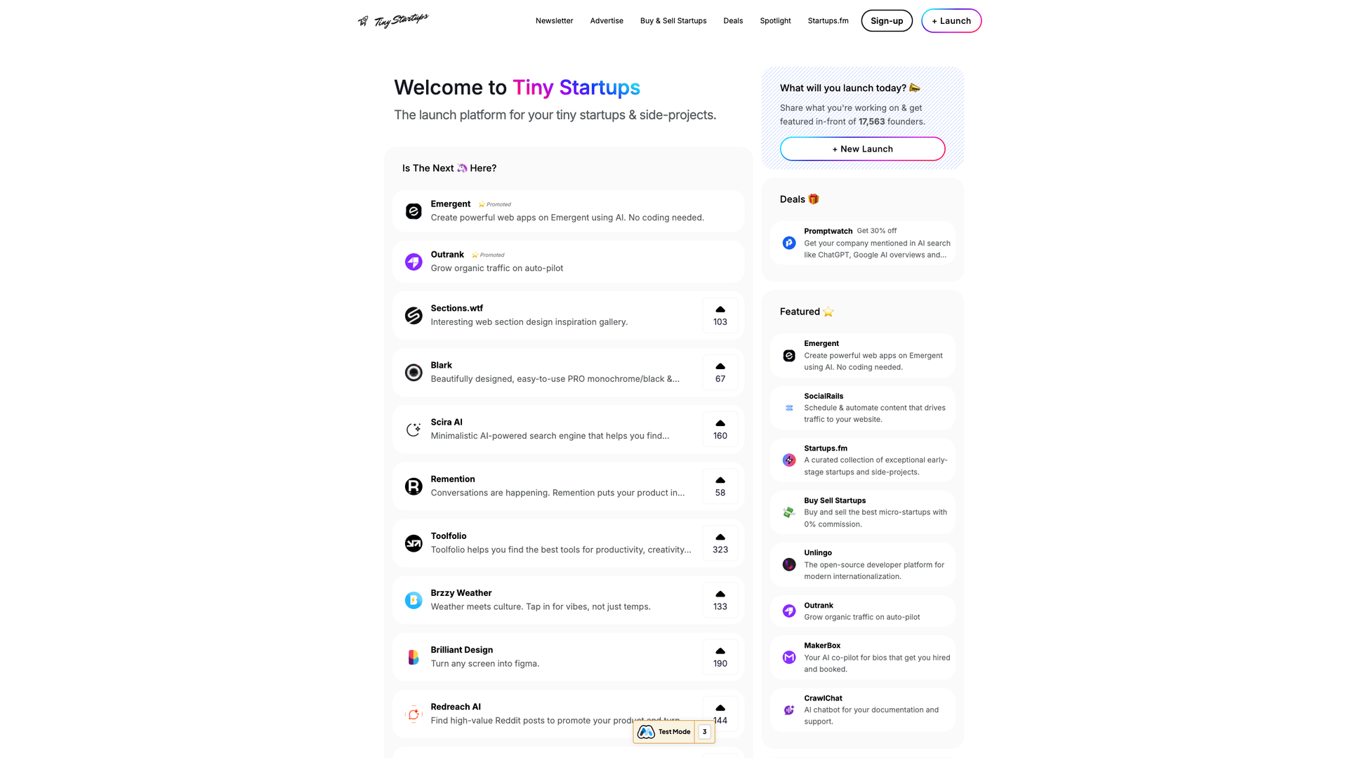Tiny Startups screenshot