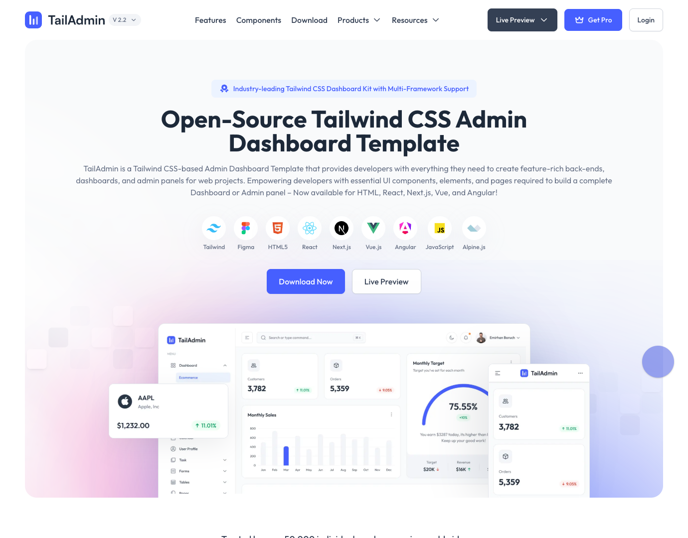 TailAdmin screenshot