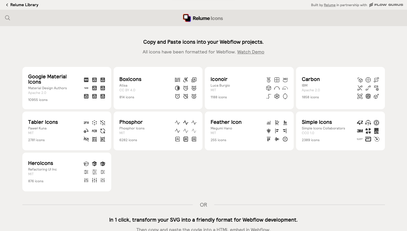 Relume Icon Library screenshot