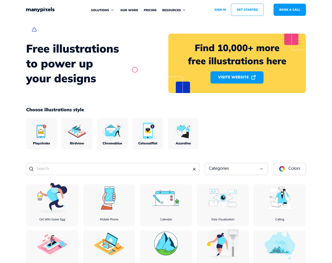 ManyPixels Free Illustrations screenshot