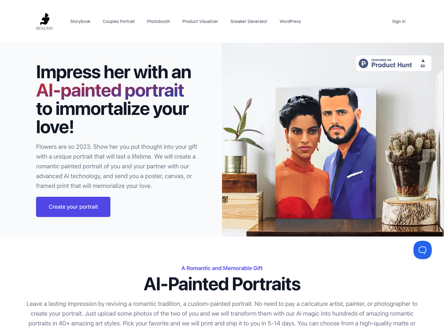 Imajinn AI Couple Portrait screenshot