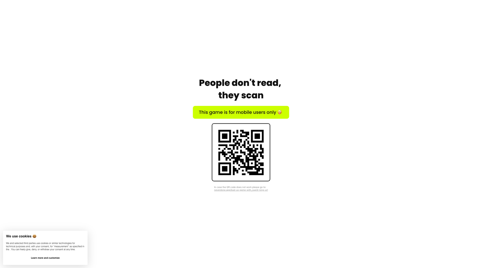 Bad UX Game screenshot