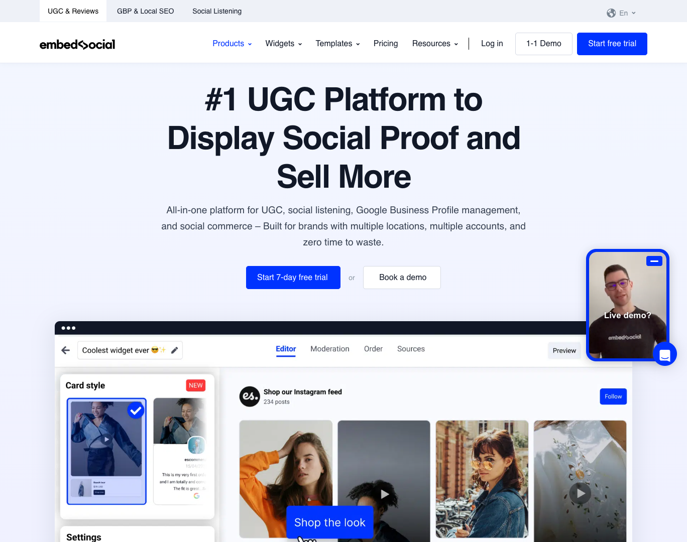 EmbedSocial screenshot