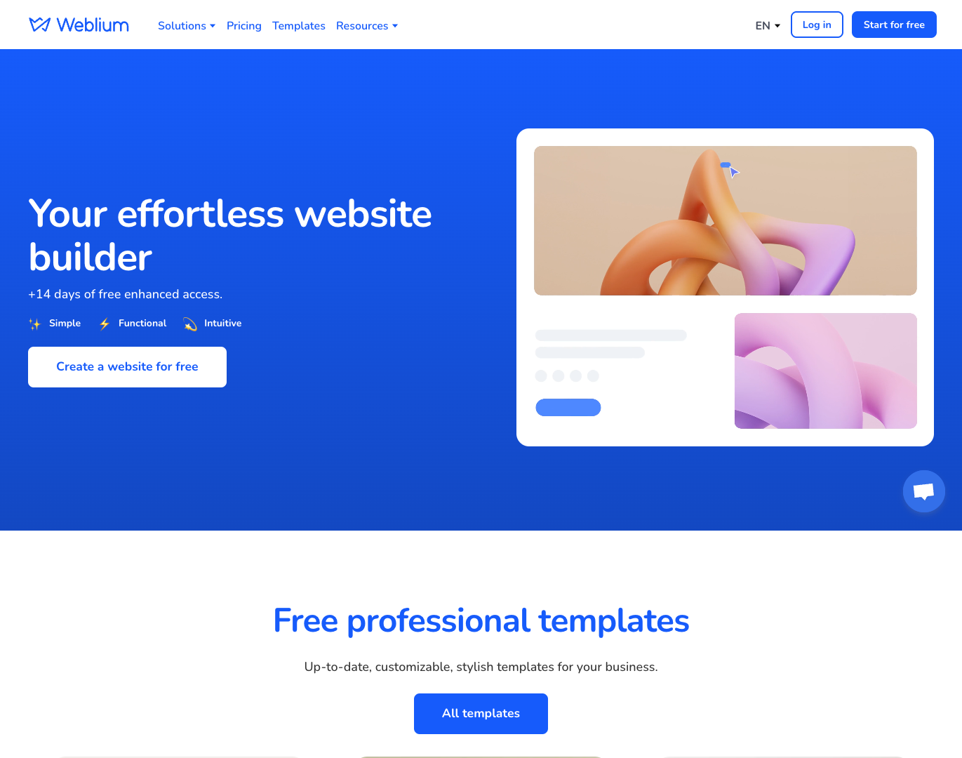 Weblium Website Builder screenshot